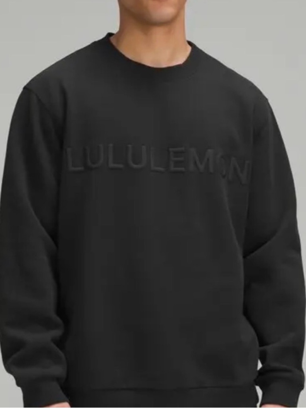 Lululemon Steady State Graphic Men’s Black Logo Crewneck Sweater size XS